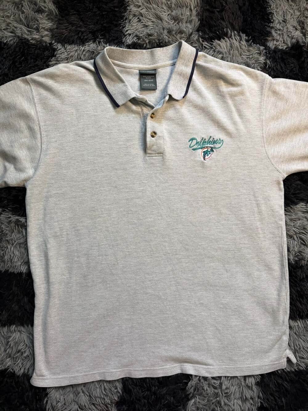 Vintage 1990s Pro Edge Miami Dolphins Polo Men’s L Gray NFL